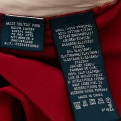 Pre Owned Ralph Lauren Red Cotton Suede Patch Pants M Waist 28" 