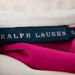 Pre Owned Ralph Lauren Pink Jersey Embroidered Long Sleeve Dress S