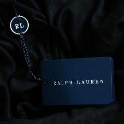 Ralph Lauren Black Cotton Asymmetrical Hem Midi Skirt L