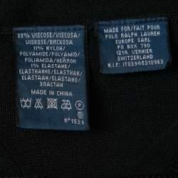 Pre Owned Ralph Lauren Black Knit Logo Crest Embroidered Sleeveless Top S