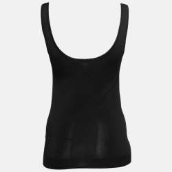 Pre Owned Ralph Lauren Black Knit Logo Crest Embroidered Sleeveless Top S