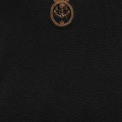 Pre Owned Ralph Lauren Black Knit Logo Crest Embroidered Sleeveless Top S