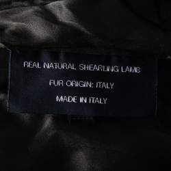 مملوكة مسبقًا Ralph Lauren Green Alpaca Wool & Shearling Fur Trimmed Double Breasted Jacket S