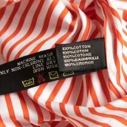 Pre Owned Ralph Lauren Orange Striped Cotton Button Front Shirt M