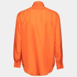 Pre Owned Ralph Lauren Orange Silk Button Front Shirt S