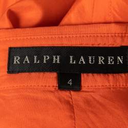 Pre Owned Ralph Lauren Orange Silk Button Front Shirt S