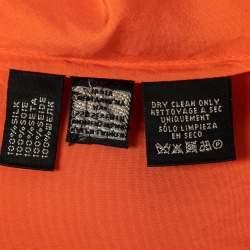 Pre Owned Ralph Lauren Orange Silk Button Front Shirt S