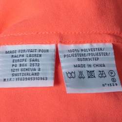 Pre Owned Ralph Lauren Orange Crepe Relaxed Fit Button Front Shirt M