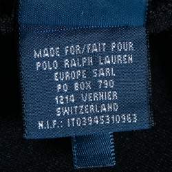 مملوكة مسبقًا Ralph Lauren Black Silk Ruffled Neck Top M