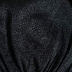 مملوكة مسبقًا Ralph Lauren Black Silk Ruffled Neck Top M