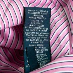 Pre Owned Ralph Lauren Pink Striped Cotton Short Sleeve Button Front Shirt M
