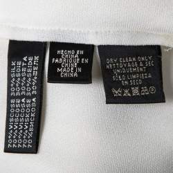 Pre Owned Ralph Lauren White Crepe Button Front Shirt S