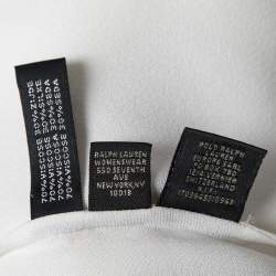 Pre Owned Ralph Lauren White Crepe Button Front Shirt S