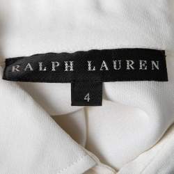 Pre Owned Ralph Lauren White Crepe Button Front Shirt S