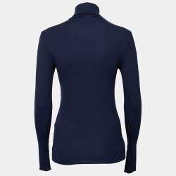Pre Owned Ralph Lauren Navy Blue Knit Turtleneck Sweater M 