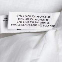 Ralph Lauren White Lurex Linen Button Front Blazer L