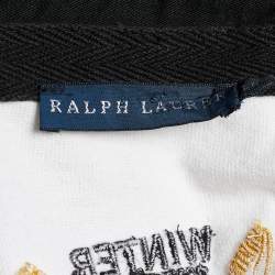 Pre Owned Ralph Lauren Color Block Logo Embroidered Cotton Long Sleeve Polo T-Shirt L