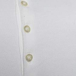 Pre Owned Ralph Lauren White Cotton Pique Polo T-Shirt L 