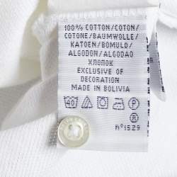 Pre Owned Ralph Lauren White Cotton Pique Polo T-Shirt L 