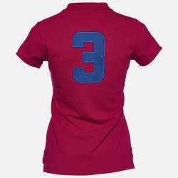 Pre Owned Ralph Lauren Pink Logo Embroidered Cotton Pique Polo T-Shirt S