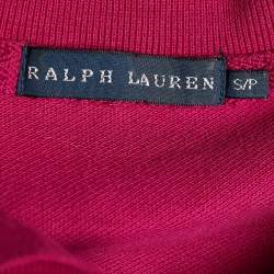 Pre Owned Ralph Lauren Pink Logo Embroidered Cotton Pique Polo T-Shirt S