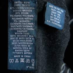 Pre Owned Ralph Lauren Black Equestrian Print Mulberry Silk & Knit Jumper L