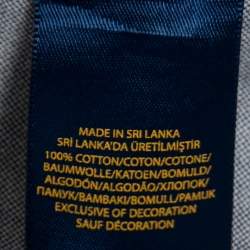 Pre Owned Ralph Lauren Grey Cotton Knit Oxford Button Down Shirt XS