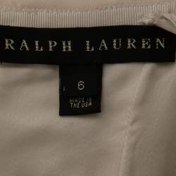 Pre Owned Ralph Lauren Cream Silk Crepe Strapless Maxi Dress M