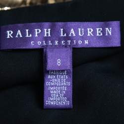 Ralph Lauren Gold Patterned Sequin Embellished Open Front Jacket M