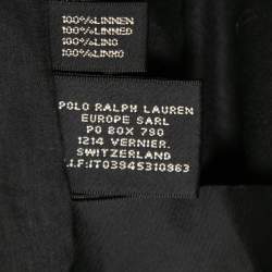 Pre Owned Ralph Lauren Black Linen Gold Striped Pleated Skirt M