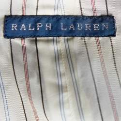 Pre Owned Ralph Lauren Grey  Striped Wool Vest M