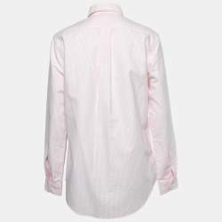 Pre Owned Ralph Lauren Pink Striped Cotton Button-Down Shirt S