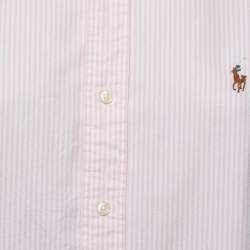 Pre Owned Ralph Lauren Pink Striped Cotton Button-Down Shirt S