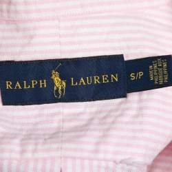 Pre Owned Ralph Lauren Pink Striped Cotton Button-Down Shirt S