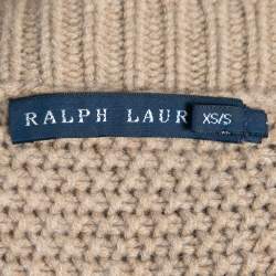 Pre Owned Ralph Lauren Beige Cashmere Knitted Poncho S