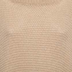 Pre Owned Ralph Lauren Beige Cashmere Knitted Poncho S