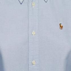 Pre Owned Ralph Lauren Light Blue Cotton Button Down Shirt S