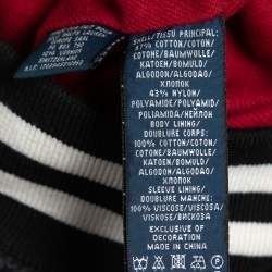 Pre Owned Ralph Lauren Black Cotton Rib Knit Trimmed Varsity Jacket S