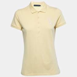 Ralph Lauren Yellow Cotton Pique Logo Embellished Polo T-Shirt L Ralph  Lauren | TLC