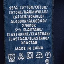 Pre Owned Ralph Lauren Navy Blue Cotton Ruffled Shirt M