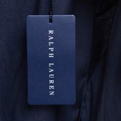 Pre Owned Ralph Lauren Navy Blue Cotton Ruffled Shirt M