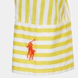 Pre Owned Ralph Lauren Yellow Striped Cotton Long Sleeve Button Front Shirt M