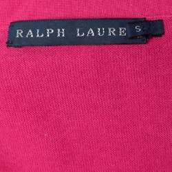 Pre Owned Ralph Lauren Pink Cotton Knit Buttoned Cardigan S
