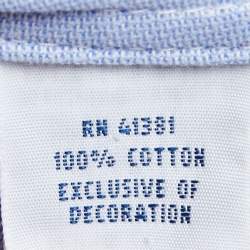 Pre Owned Ralph Lauren Light Blue Oxford Knit Button Down Shirt XS