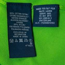 Pre Owned Ralph Lauren Lime Green Knit Polo T-Shirt M