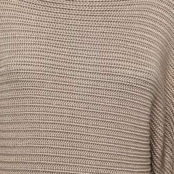 Pre Owned Ralph Lauren Beige Silk & Cashmere Knitted Poncho Top M