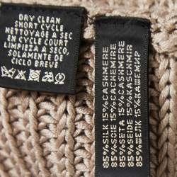 Pre Owned Ralph Lauren Beige Silk & Cashmere Knitted Poncho Top M