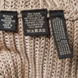 Pre Owned Ralph Lauren Beige Silk & Cashmere Knitted Poncho Top M