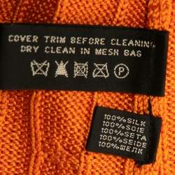 Pre Owned Ralph Lauren Orange Silk Knitted Top M