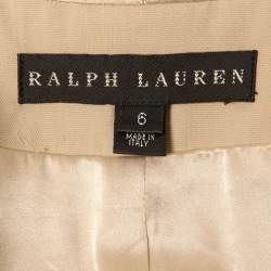 Pre Owned Ralph Lauren Beige Crepe Single-Button Blazer M